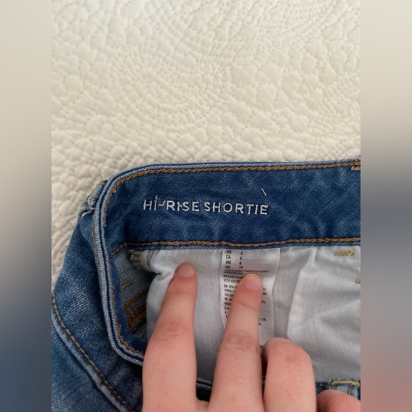 American eagle jean shorts size 6 hi-rise shortie dark wash - Picture 4 of 4